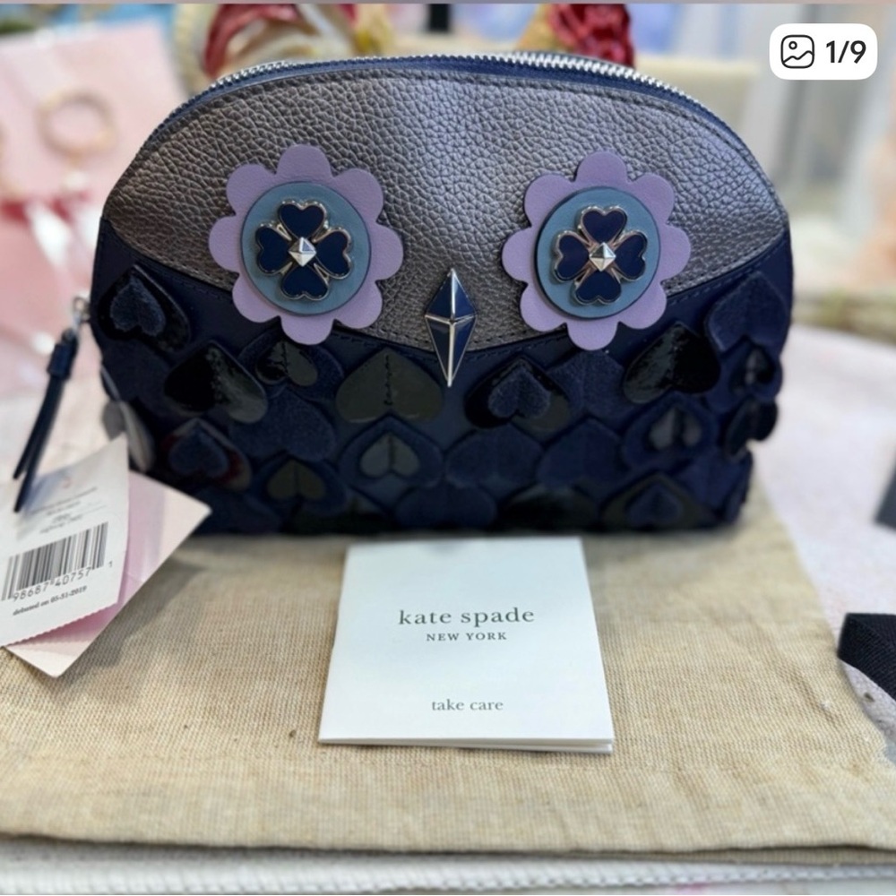 Kate Spade Zibbi Owl Nightcap Cosmetic Bag